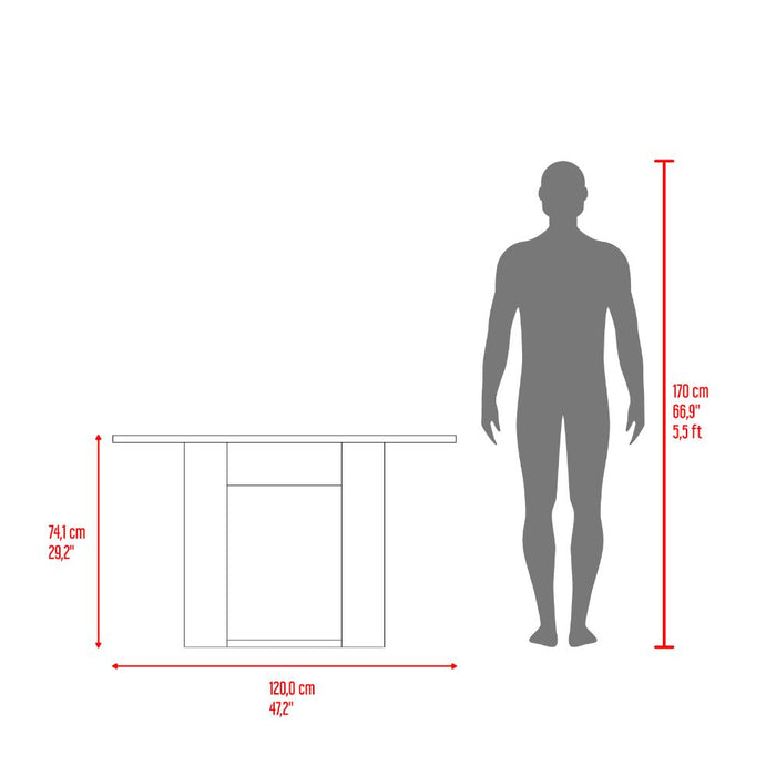 Mesa Para Comedor Volder, Avellana, con Amplia Superficie, No Incluye Sillas