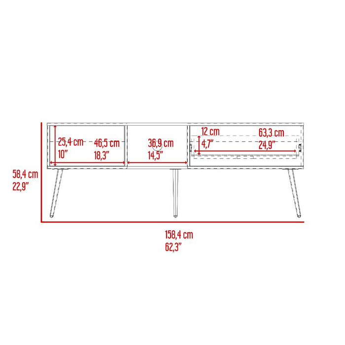 Mesa Para Tv Toronto, Milan y Plata Oscuro, Para Televisor Hasta 70 Pulgadas