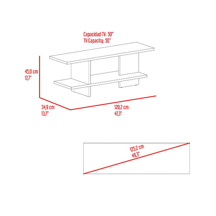 Mesa Para Tv Leeds, Nogal Europeo, Para Televisor hasta 50"