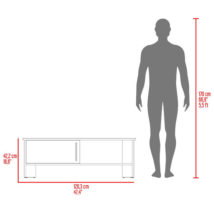 Mesa Para Tv Navi, Milan y Blanco Duqueza, Para Televisor Hasta 55 Pulgadas con puerta