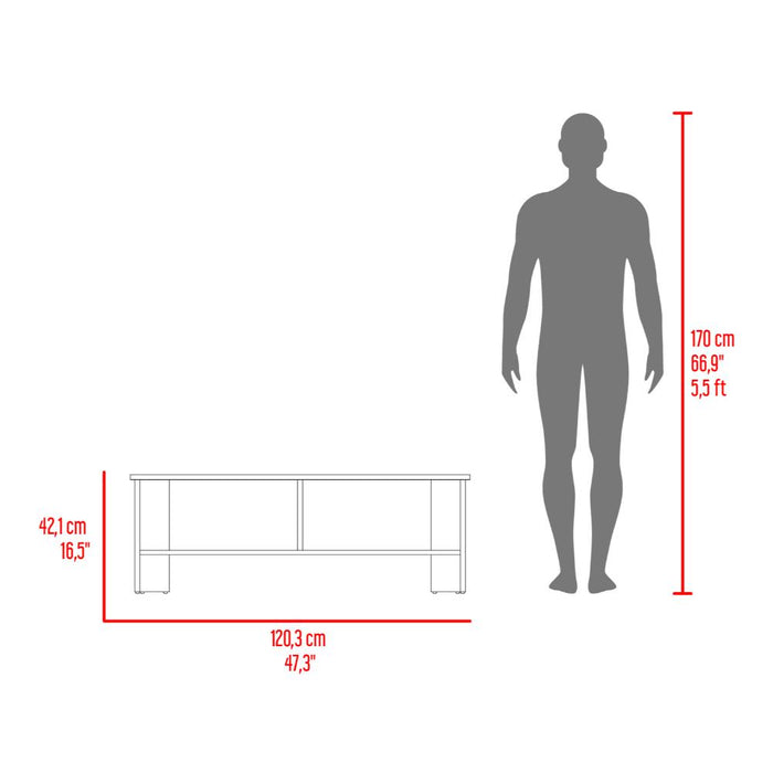 Mesa para TV Navi, Castaño y Wengue, para Televisor hasta 55 Pulgadas