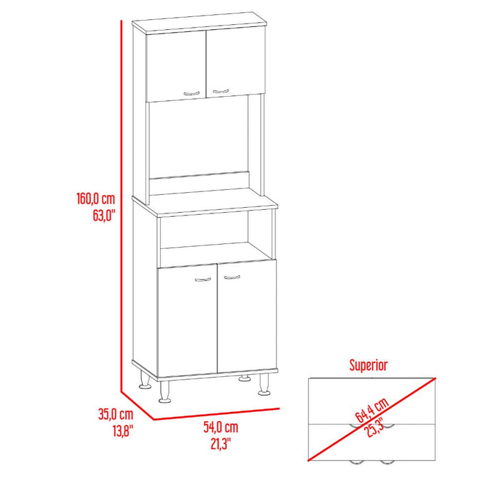 Alacena Fenix, Blanco Duqueza y Cartagena, con Gran Capacidad de Almacenamiento