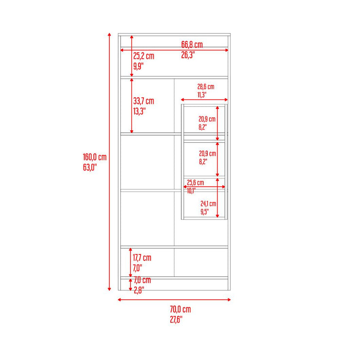Alacena Varese, Fresno Europeo y Blanco, con dos puertas y cuatro entrepaños