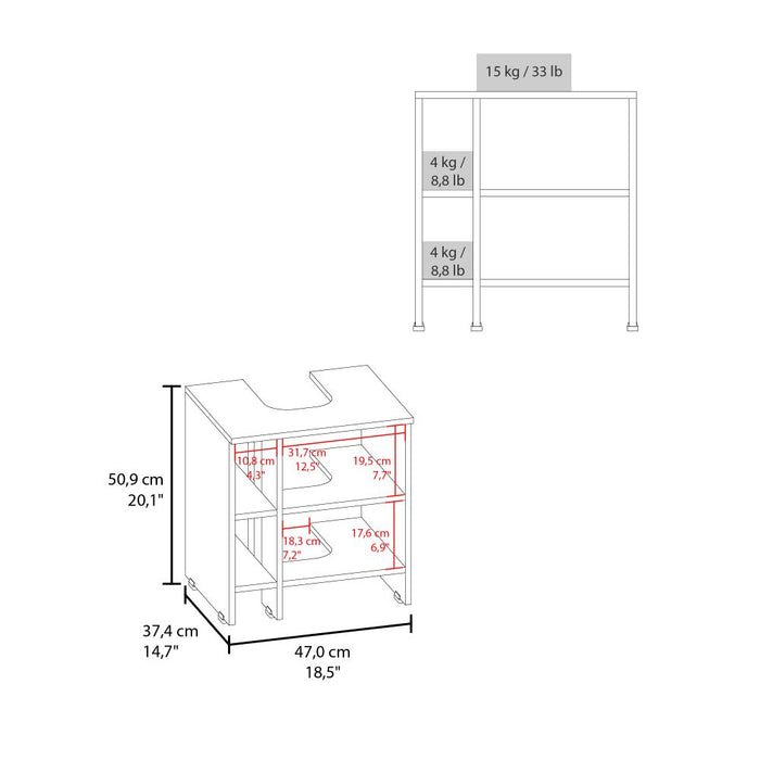 Mueble para Lavamanos Omahi, Avellana, con Variedad de Entrepaños ZF