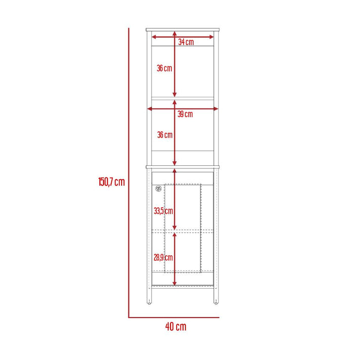 Mueble Auxiliar de Baño Aqua, Blanco Duqueza y Café Claro,  con amplio espacio de almacenamiento