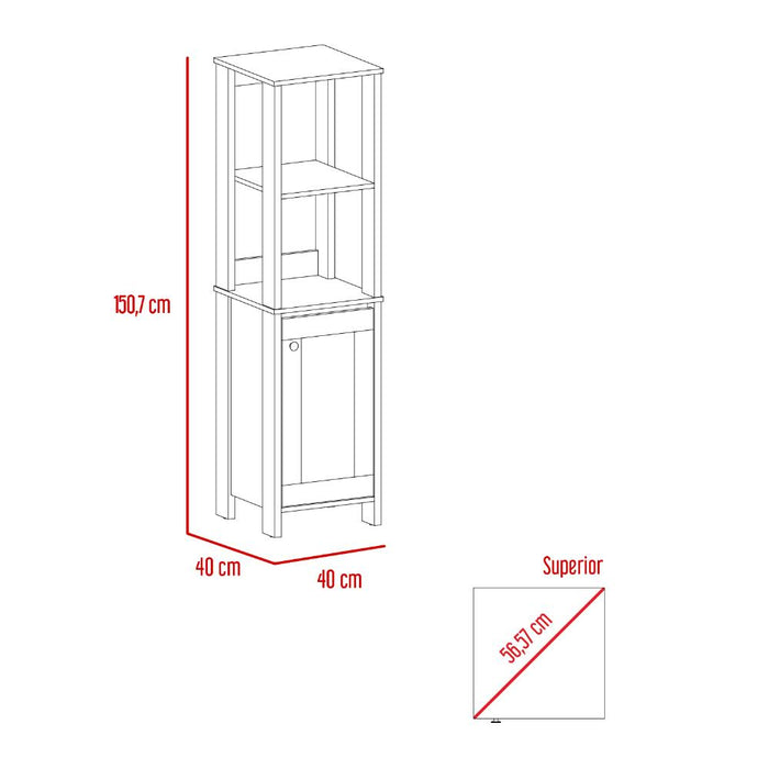 Mueble Auxiliar de Baño Aqua, Blanco Duqueza y Café Claro,  con amplio espacio de almacenamiento