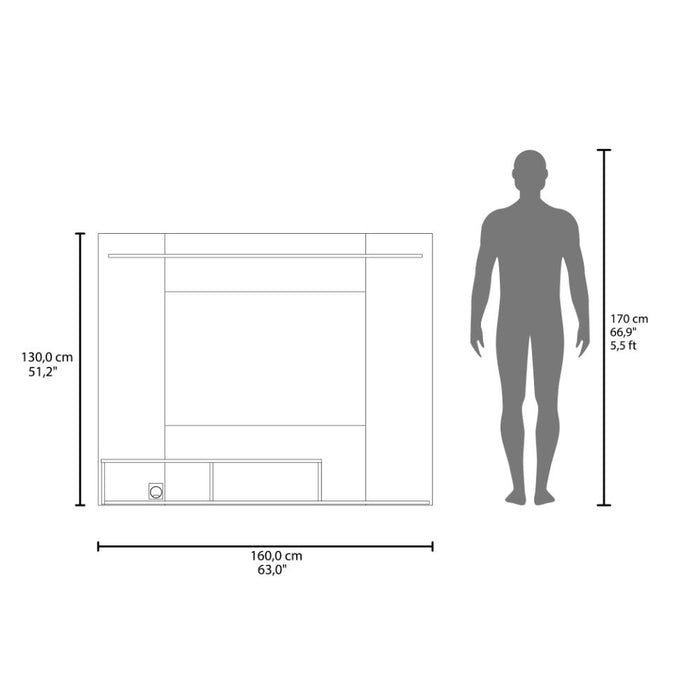 Panel de TV Munt, Positano y Wengue, con Espacio para Televisor de hasta 70" ZF