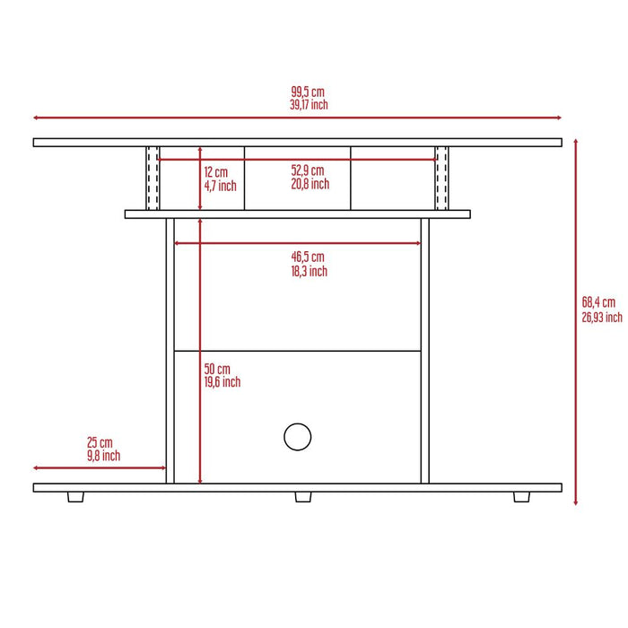 Mesa Para Tv Lisboa, Avellana, con Espacio Para Televisor de Hasta 40 Pulgadas