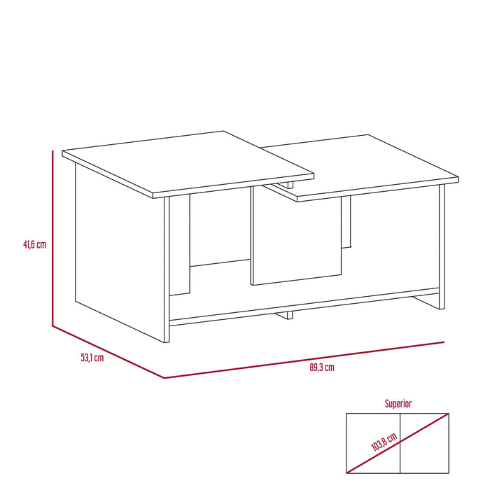 Mesa de Centro Thiny, Wengue, con Variedad de Entrepaños