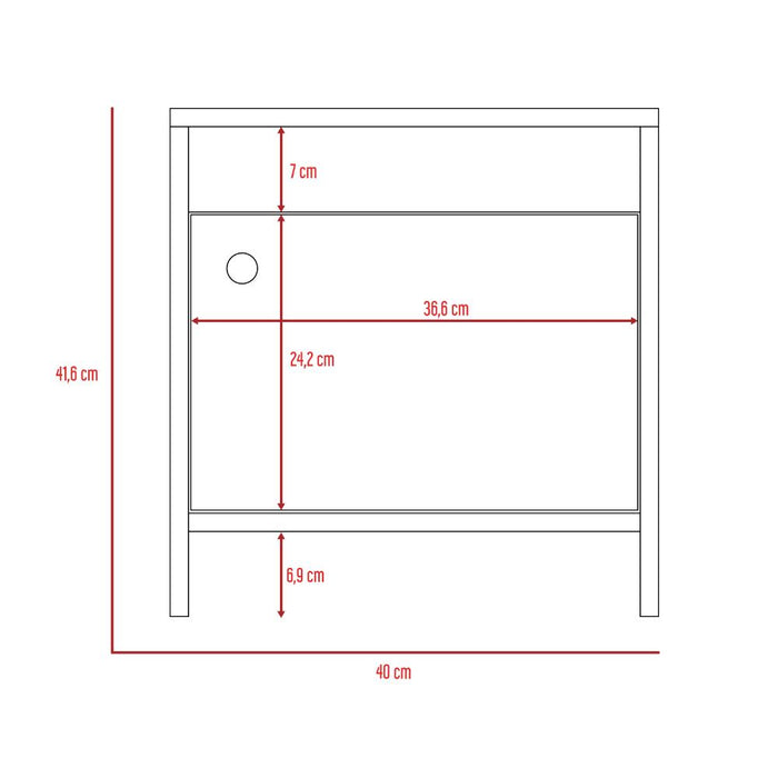 Mesa de Noche Tutto, Café Claro, con Cajón Para Guardar Objetos Ideal Para Espacios Reducidos