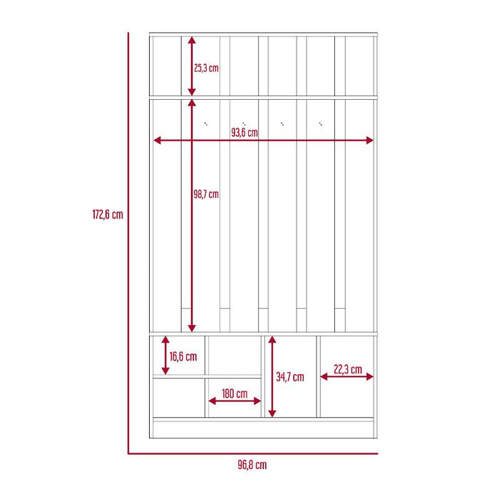 Mueble Auxiliar Zapatero Ascher, Avellana, Ideal Para Ubicar Bolsos Entre Otros