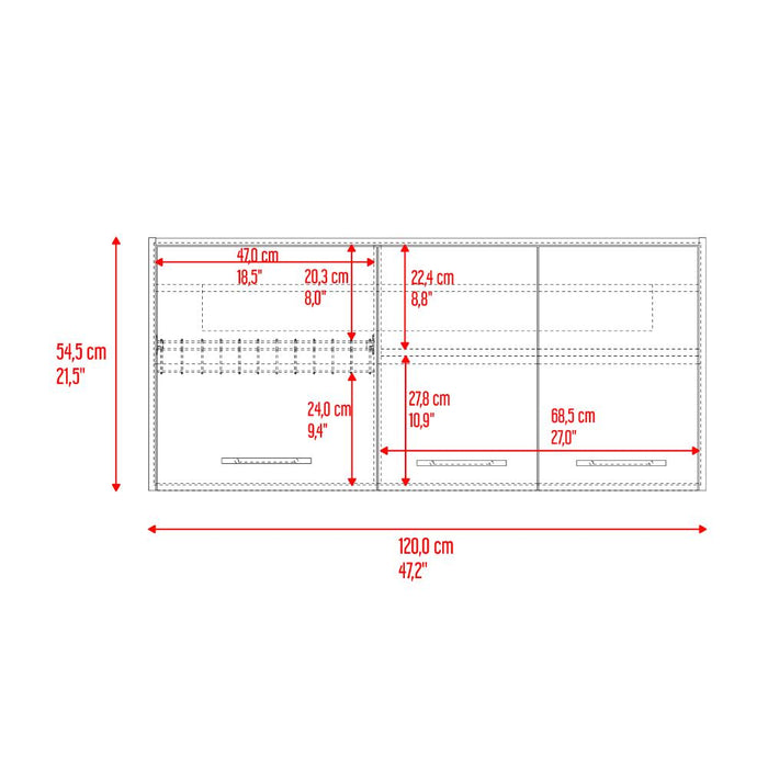 Gabinete Superior Petra, Fresno Europeo y Blanco Vainilla