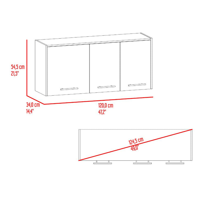 Gabinete Superior Petra, Fresno Europeo y Blanco Vainilla