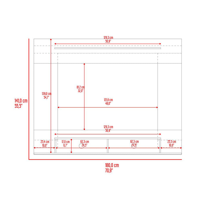 Panel de Tv Montana, Avellana y Tivoli, con Espacio Para Televisor de Hasta 75 Pulgadas