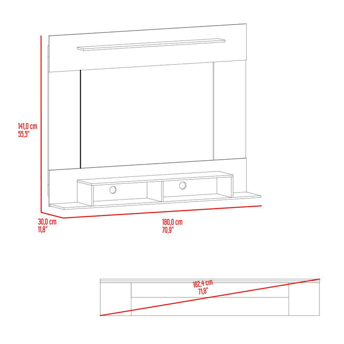 Panel de Tv Montana, Avellana y Tivoli, con Espacio Para Televisor de Hasta 75 Pulgadas