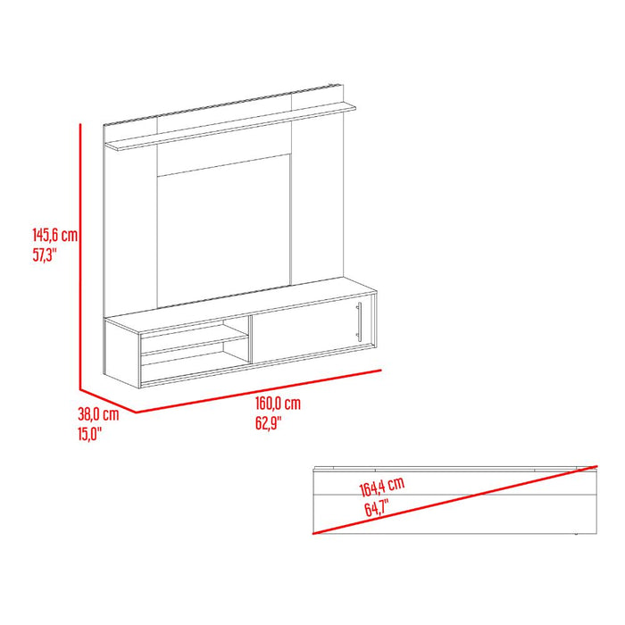 Panel de Tv Montano, Avellana y Wengue, con Espacio Para Televisor de Hasta 60 Pulgadas
