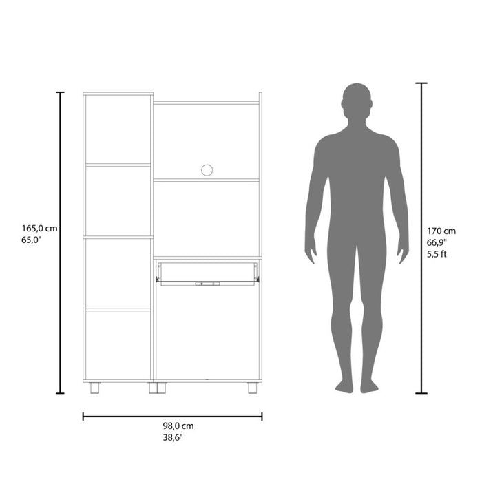 Alacena Multiusos Panter, Kronos Blanco, Amplios espacio de almacenamiento, con patas y manijas metálicas ZF