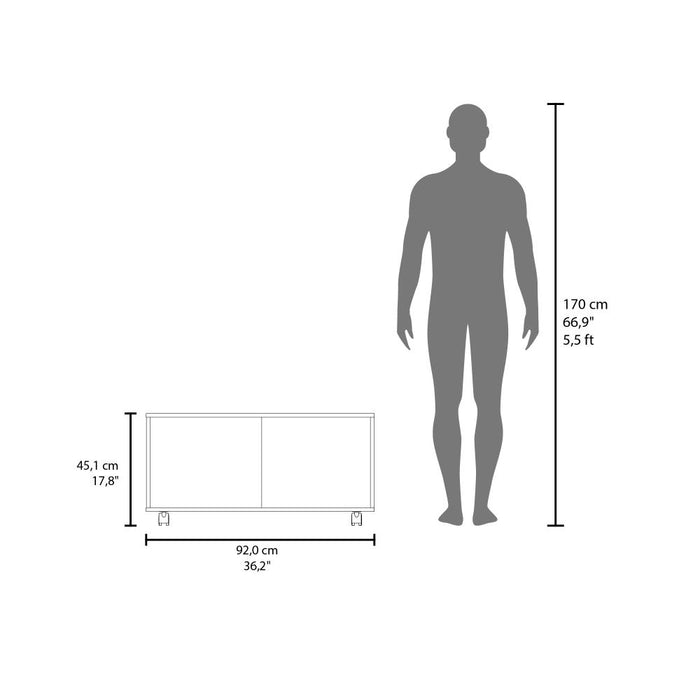 Mesa de Centro Patrick, Wengue, con espacio para colocar objetos decorativos