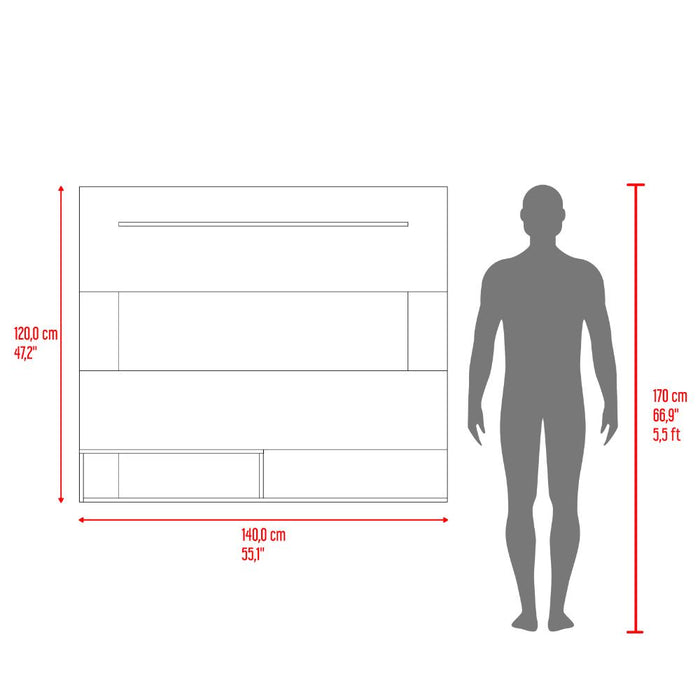 Panel de Tv Beijing, Avellana y Wengue, con espacio para tv 55"