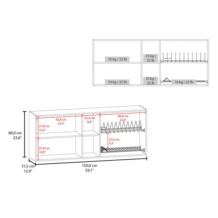 Gabinete Superior Estrella, Fresno Europeo, con cuatro puertas batientes ZF