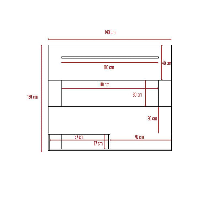 Panel de Tv Beijing, Wengue, con espacio para tv 55"