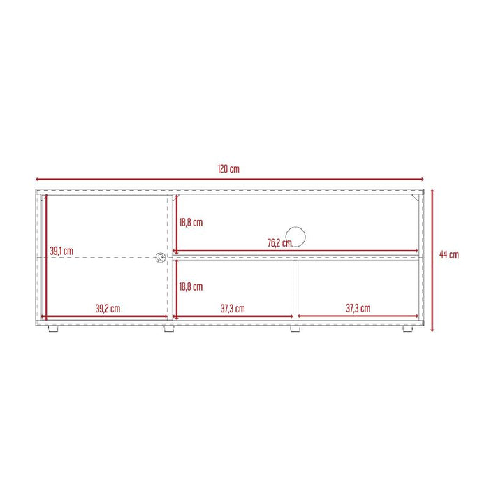 Mesa Para Tv Noah, Macadamia y Blanco Vainilla, para tv de hasta 55 pulgadas