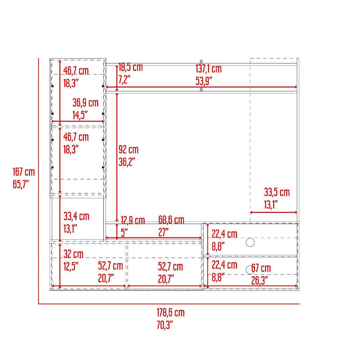 Mesa Para Tv Nocli, Capri y Nogal Europeo, Para Televisor Hasta 60 Pulgadas