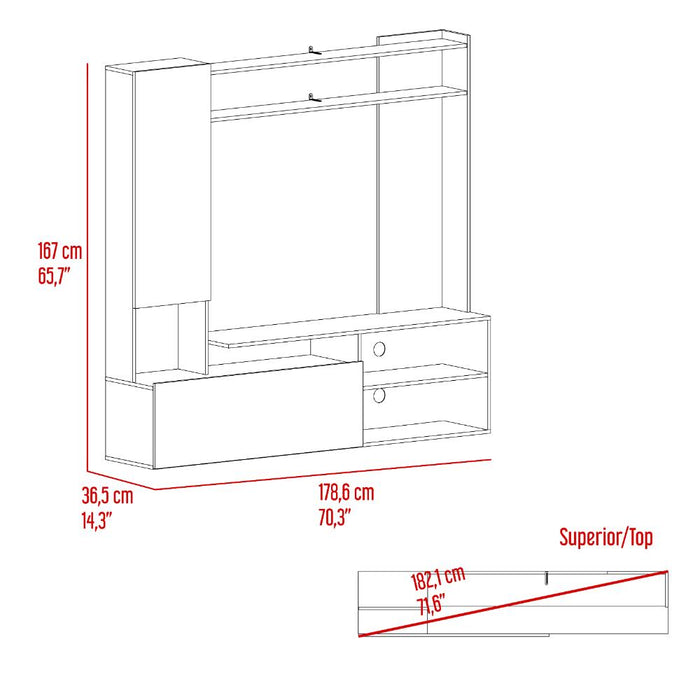 Mesa Para Tv Nocli, Capri y Nogal Europeo, Para Televisor Hasta 60 Pulgadas