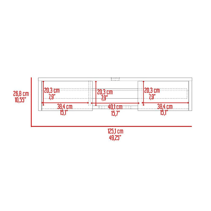 Mesa Para Tv Flotante Gleid, Fresno Europeo, con Dos Puertas Abatibles