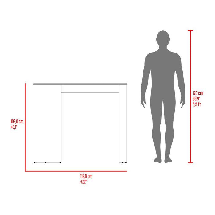 Barra Auxiliar de Cocina Greer, Blanco Duqueza y Positano, con espacio para ubicar objetos de cocina