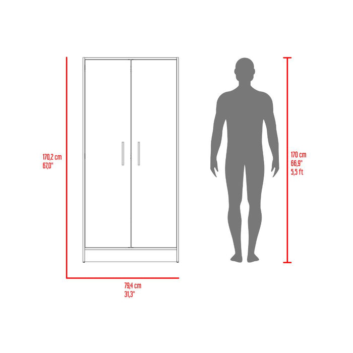 Combo Para Habitación Sofi, Fresno Europeo y Blanco, Incluye Closet -Organizador y Mesa de Noche