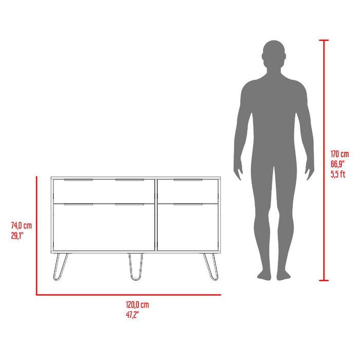 Organizador Ali, Café Claro y Wengue, con 2 Cajones y Amplio Espacio de Almacenamiento X2