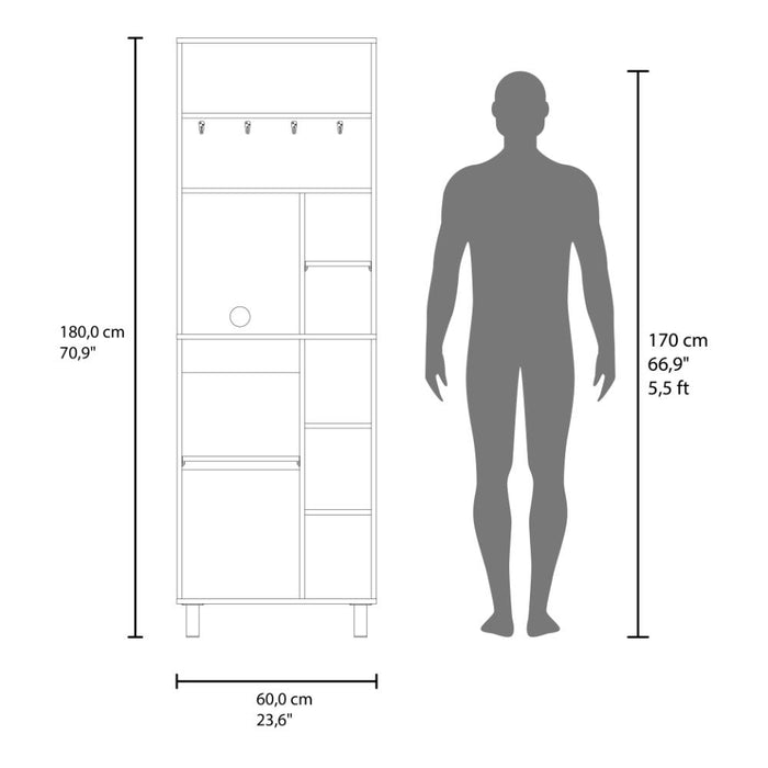 Alacena Carajillo, Blanco Duqueza y Nogal, Con gran espacio de almacenamiento funcional
