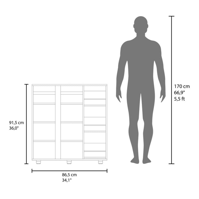 Zapatero Houck, Wengue, con gran espacio para organizar zapatos ZF