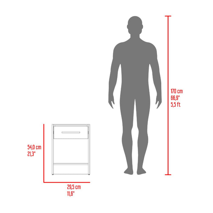 Combo Para Habitación Sofi, Fresno Europeo y Blanco, Incluye Closet -Organizador y Mesa de Noche
