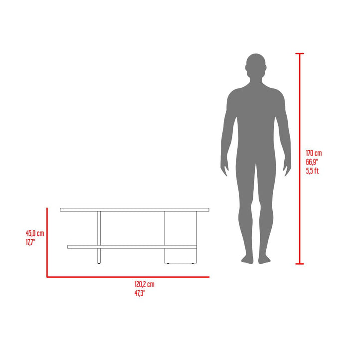 Mesa Para Tv Leeds, Nogal Europeo, Para Televisor hasta 50"