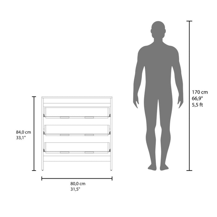 Organizador Newcastle, Blanco, Con tres cajones  ZF