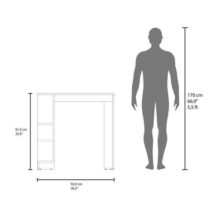 Barra de Cocina Portre, Kronos Fresno, con Amplia Superficie En La Mesa ZF
