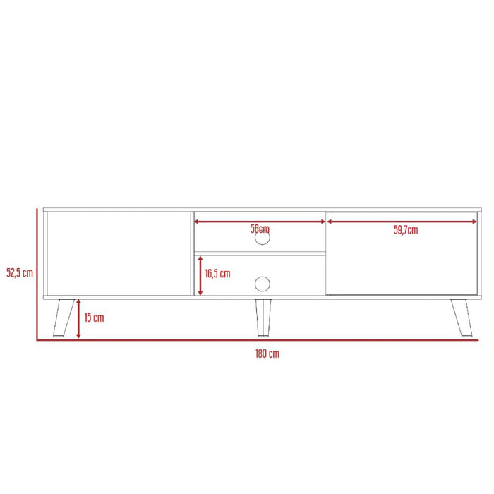 Mesa Para Tv Telmo, Avellana, Con Espacio Para Tv Hasta de 80 Pulgadas