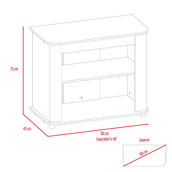 Mesa Para Tv Dustin, Wengue, Para Televisor de 40 Pulgadas