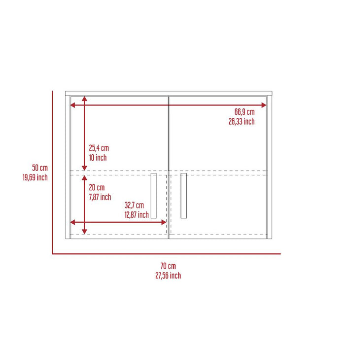 Gabinete superior Multiusos, Wengue, Con dos puerta batientes ZF
