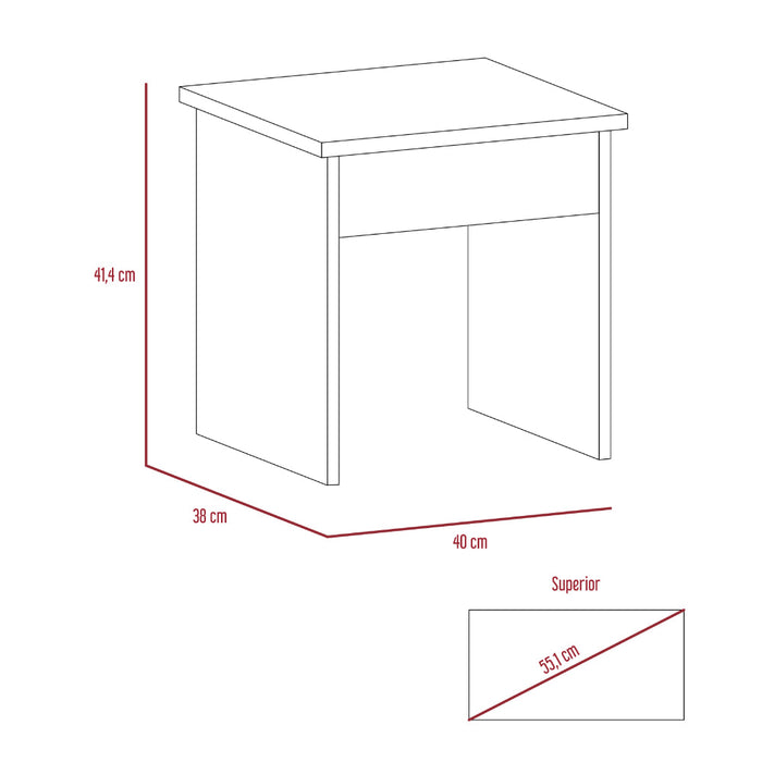 Mueble Tocador Wesley, Fresno Europeo y Blanco, Cuatro Cajones Para Ubicar Maquillaje