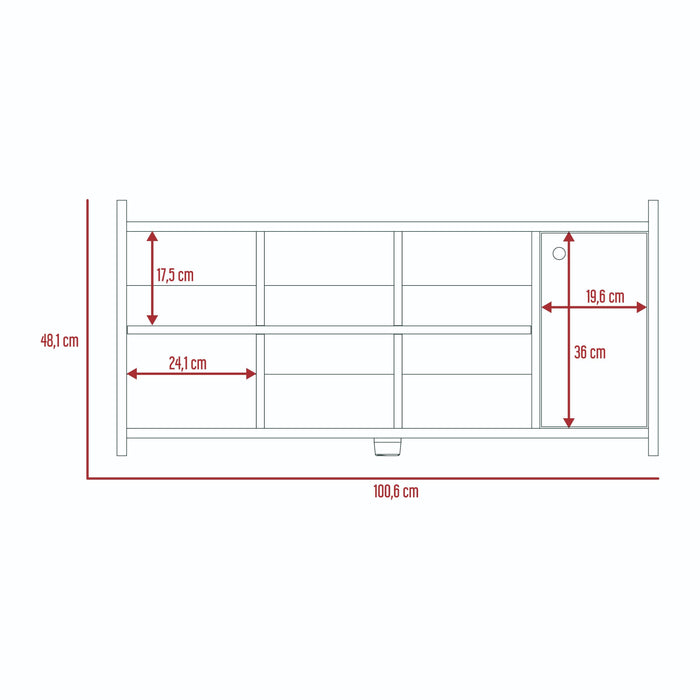 Zapatero Recibidor Z, Carbón y Castaño, con Un Entrepaño Fijo y Tres Divisiones