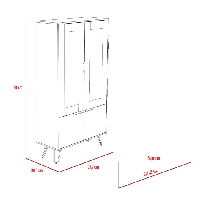 Alacena Cleo, Café Claro y Wengue, con Gran Capacidad de Almacenamiento