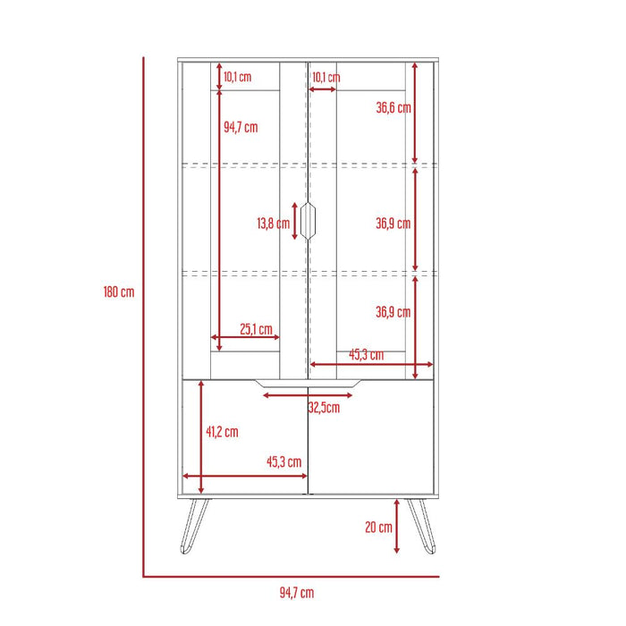 Alacena Cleo, Café Claro y Wengue, con Gran Capacidad de Almacenamiento