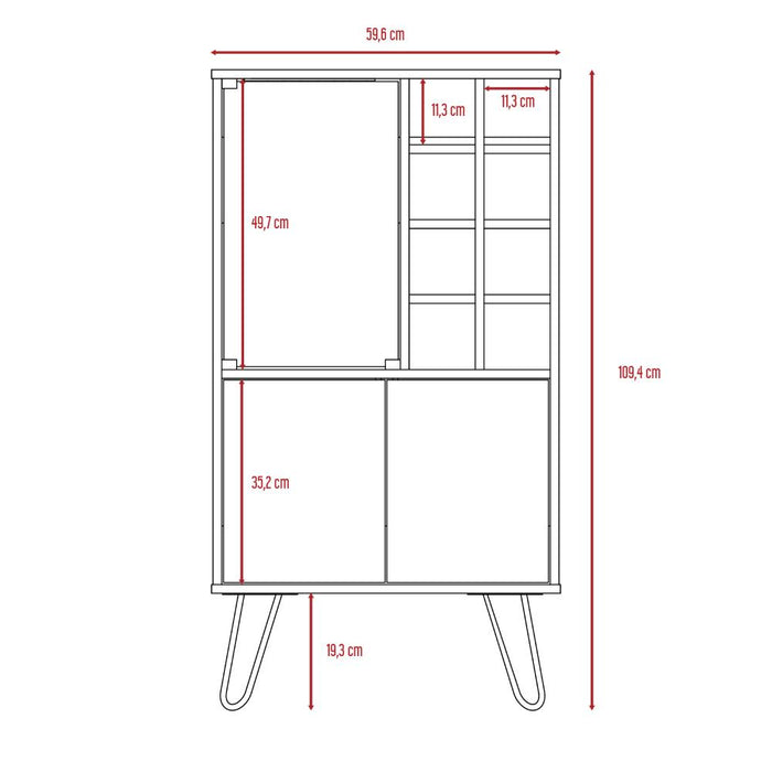 Bar Lara, Miel y Plata Oscuro, con Dos Puertas y Amplio Espacio Para Almacenamiento