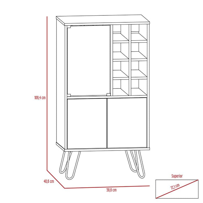 Bar Lara, Miel y Plata Oscuro, con Dos Puertas y Amplio Espacio Para Almacenamiento
