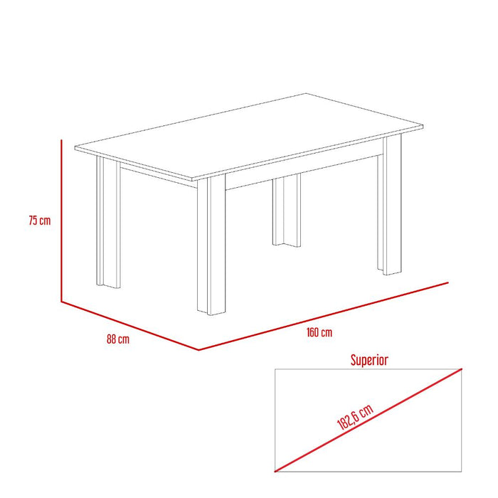 Mesa Para Comedor Estrella, Cartagena, Con amplio Espacio Superior, No incluye sillas
