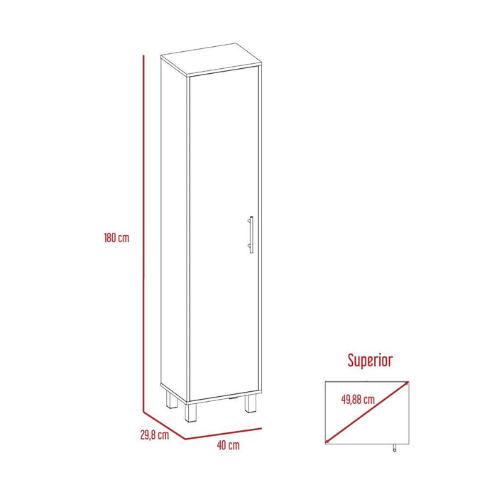 Mueble de Aseo Jalisco, Blanco, con Cuatro Entrepaños y Amplio Espacio de Almacenamiento