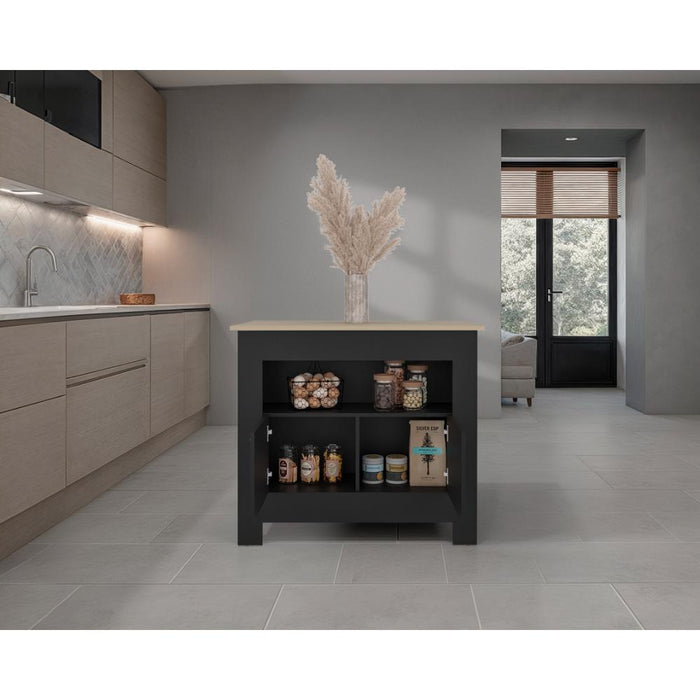 Barra de Cocina Arlet, Wengue y Cartagena, con Amplios Espacios de Almacenamiento ZF